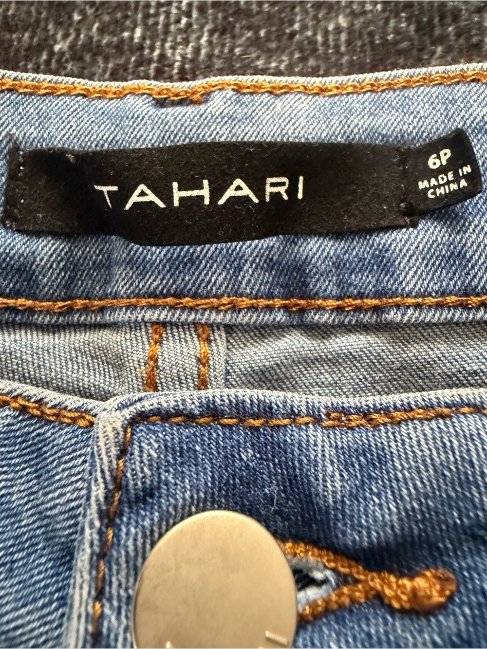 Tahari Light Blue High-Rise Skinny Jeans with Button-Fly - Picture 3 of 10